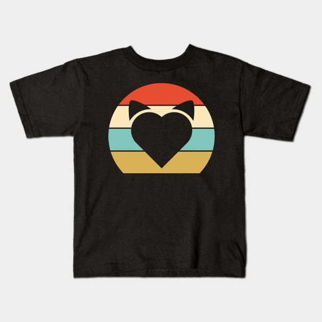 Black Cat Vintage Kids T-Shirt by Creative Town